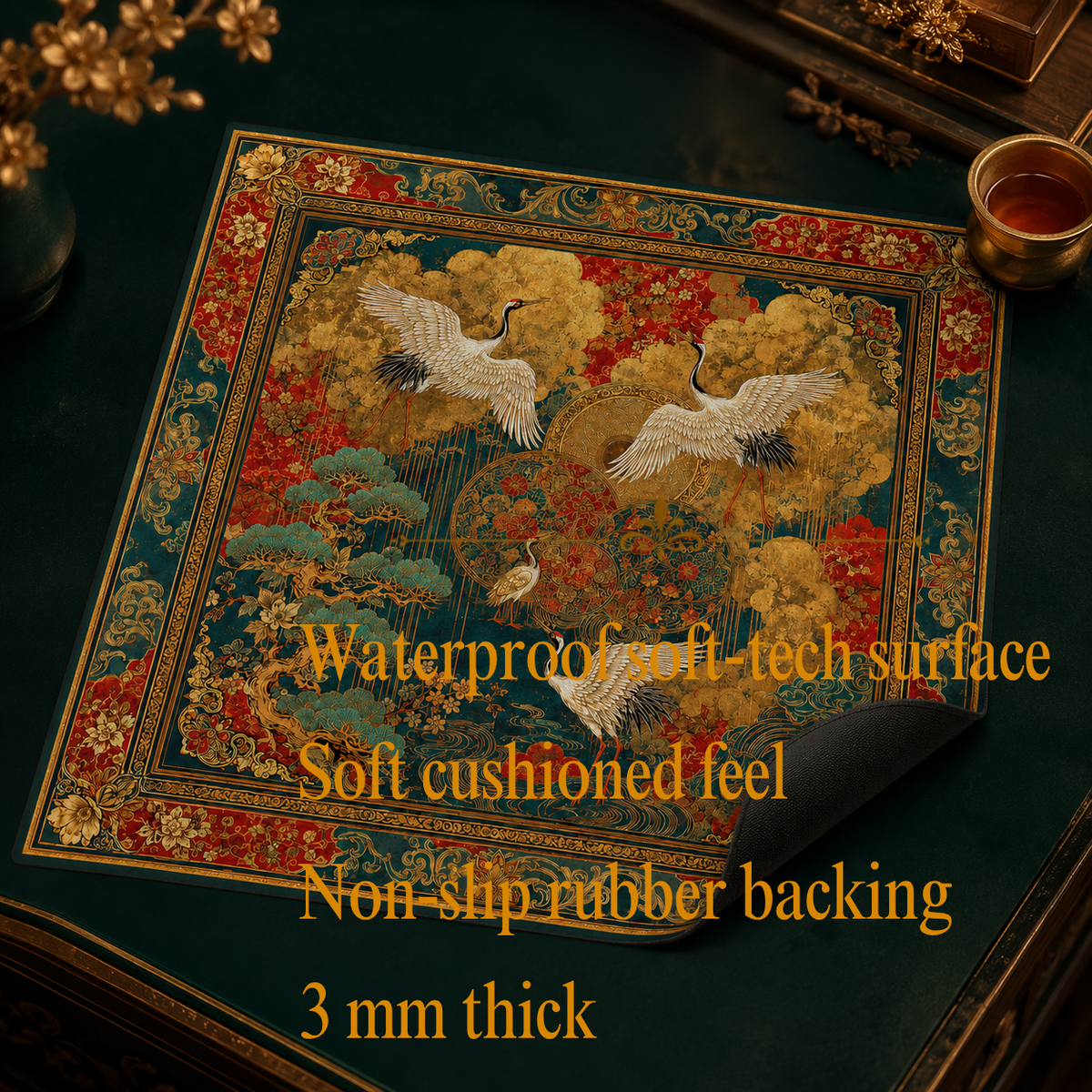 Golden Crane Mahjong Mat