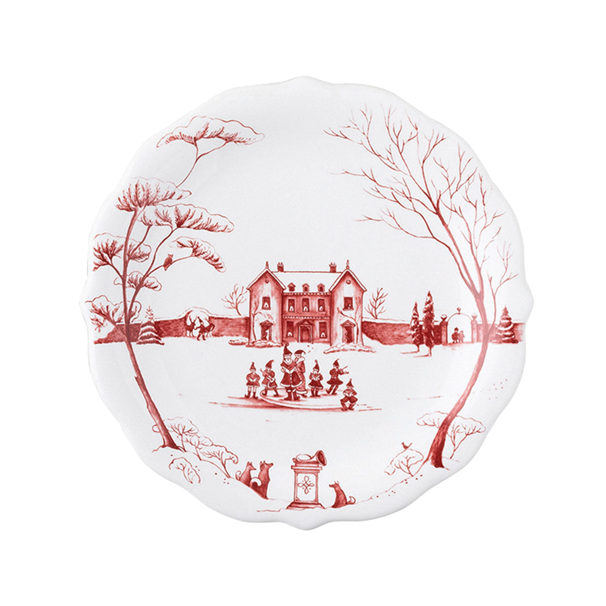 Country Estate Winter Frolic Party Plate Set/4
