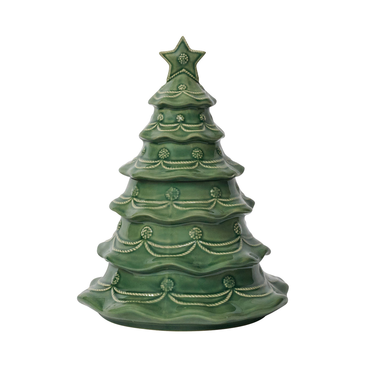 Berry & Thread Christmas Tree Cookie Jar With Lid Basil