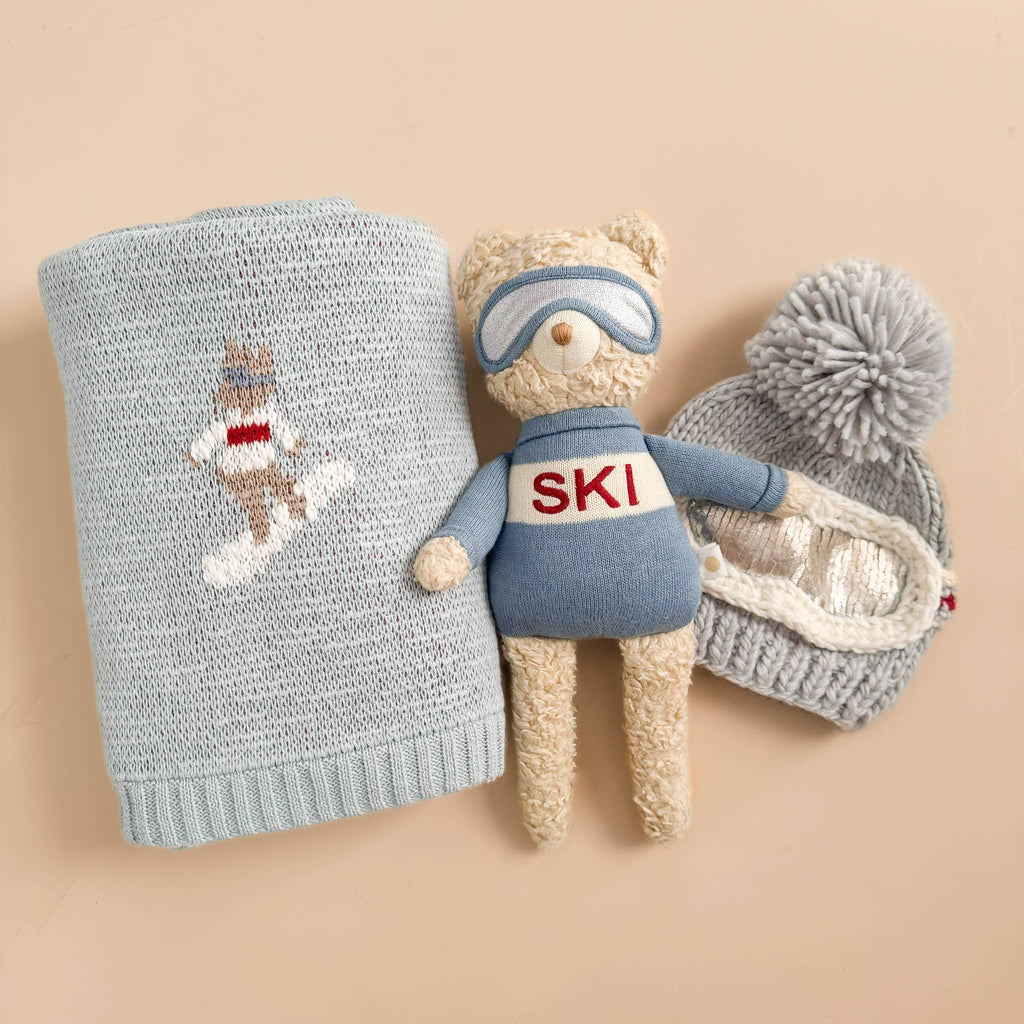 Blue Plush Bear Ski Stuffed Animal