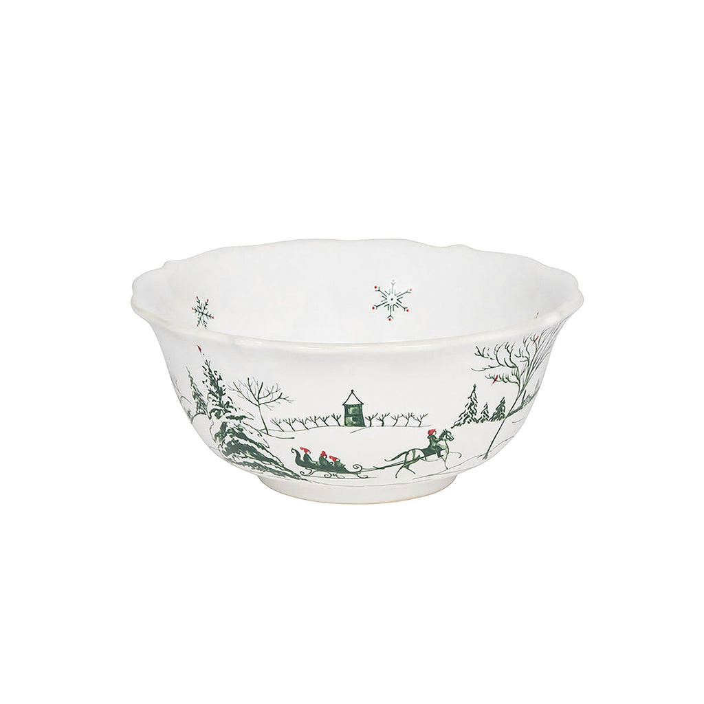 Country Estate Winter Frolic Cereal/Ice Cream Bowl Evergreen