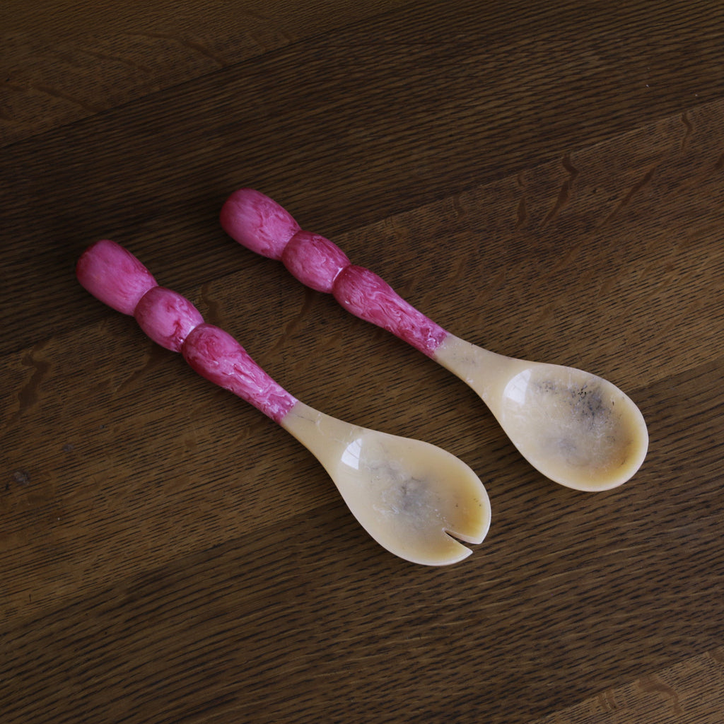 Resin Rio Bubble Salad Servers in Pink