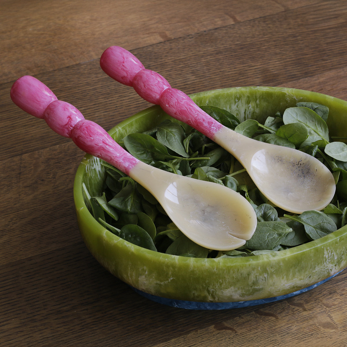 Resin Rio Bubble Salad Servers in Pink