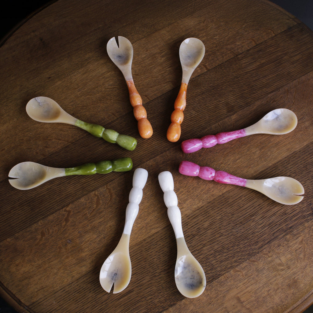 Resin Rio Bubble Salad Servers in Orange