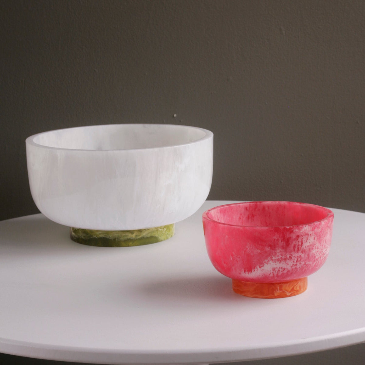 Rio Large Round Bowl White & Green