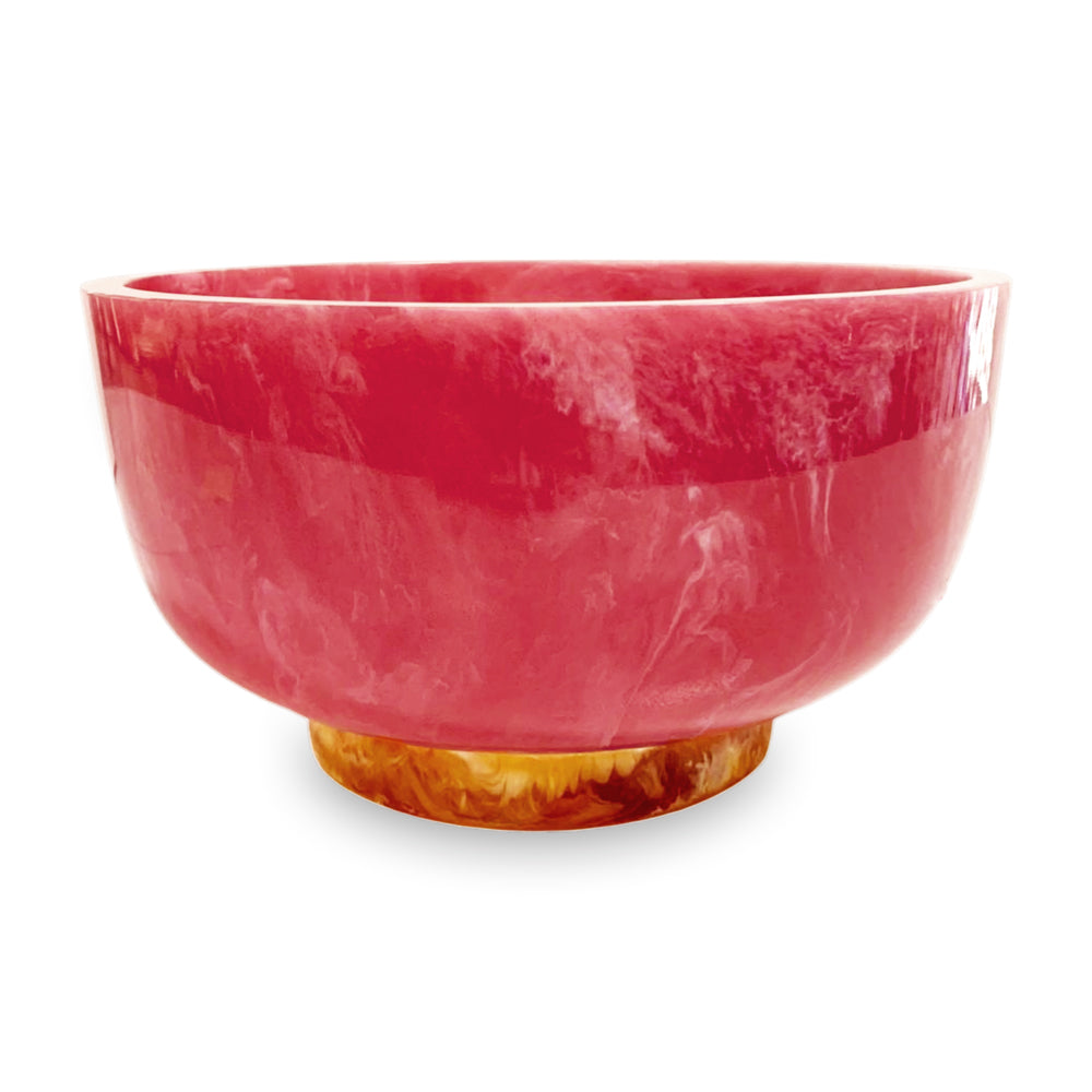 Resin Rio Large Bowl with Base in Pink & Orange