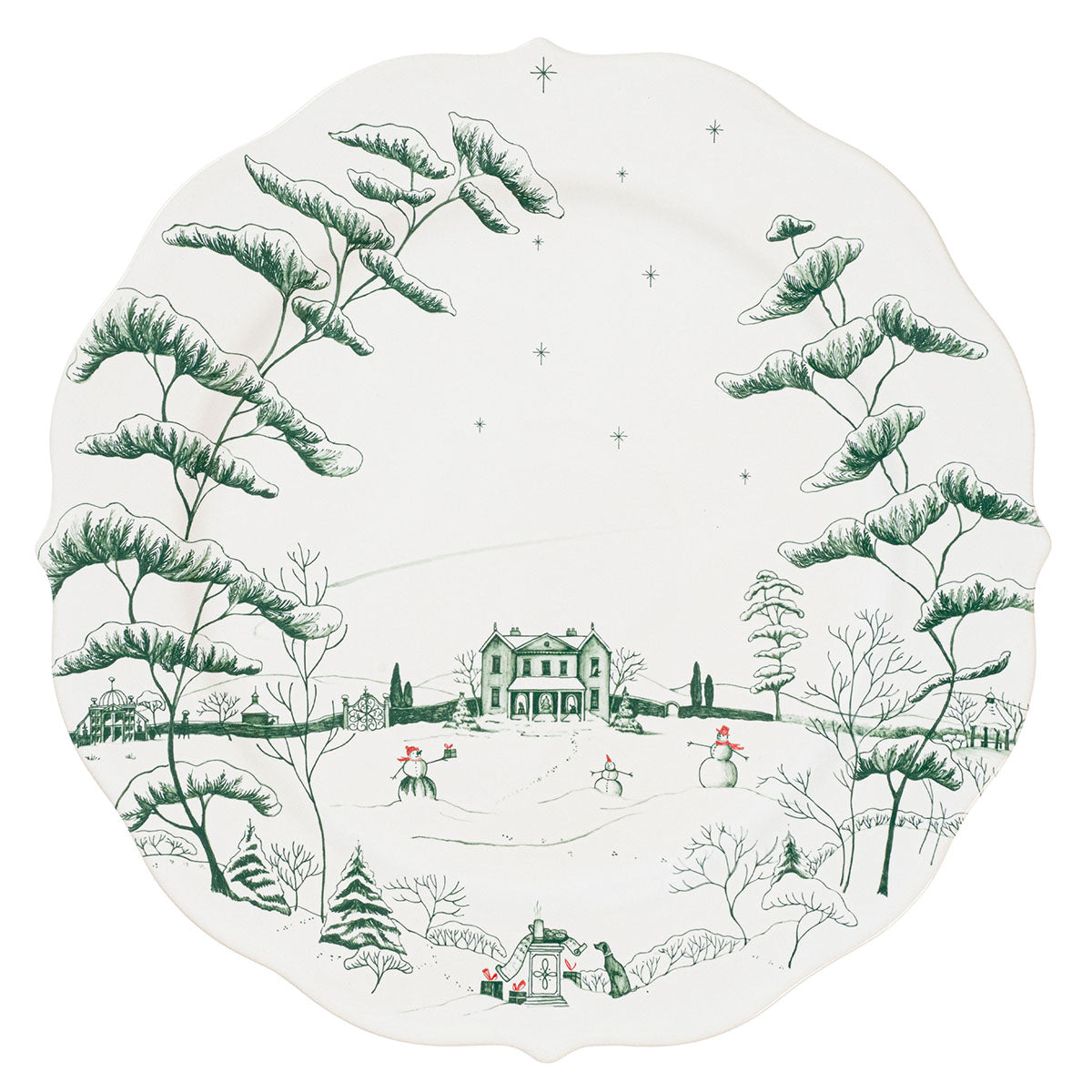 Country Estate Winter Frolic Charger/Platter Evergreen