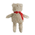 Plush Bear Red Velvet Bow Stuffed Animal