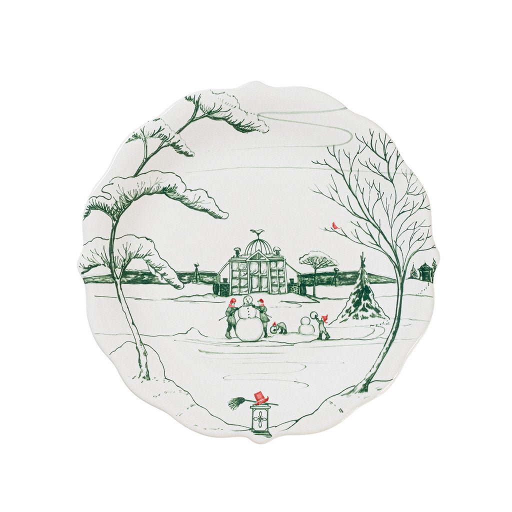 Country Estate Winter Frolic Party Plate Set/4 Evergreen
