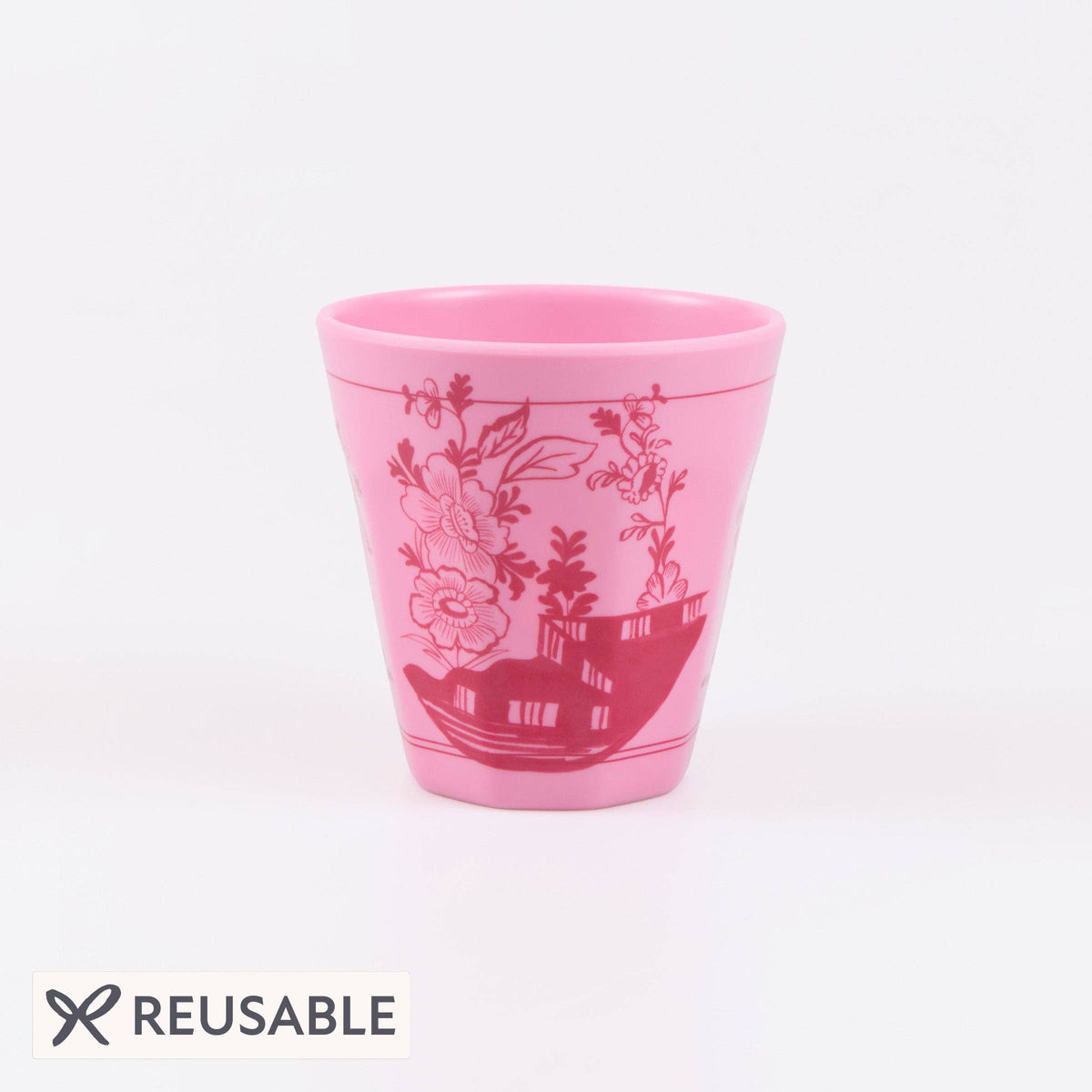 Pink Vintage Botanical Melamine Cups S/4