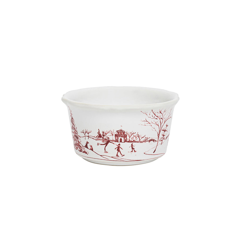Country Estate Winter Frolic Ramekin Ruby