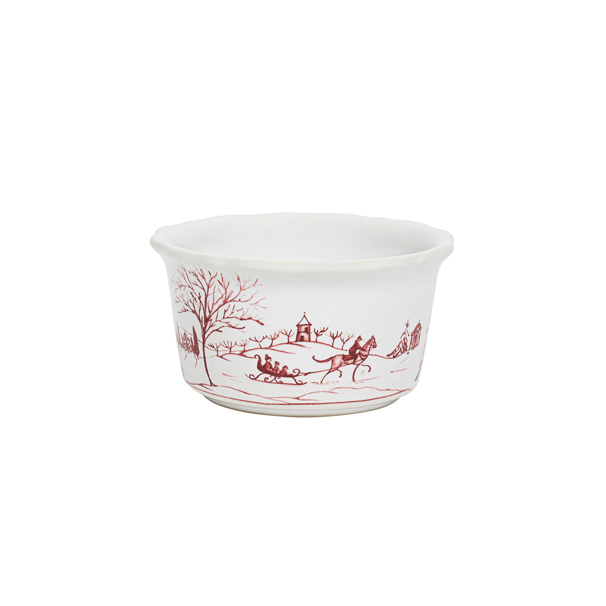 Country Estate Winter Frolic Ramekin Ruby