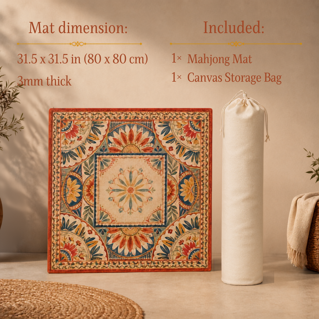Terracotta Bloom Mahjong Mat