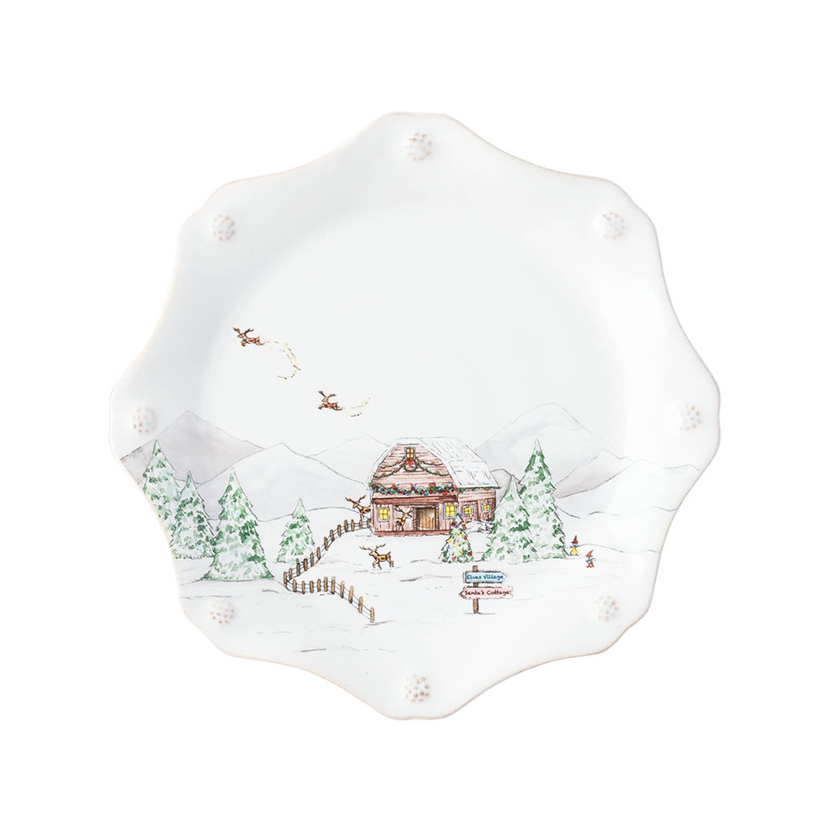 North Pole Dessert/Salad Plate Set of 4