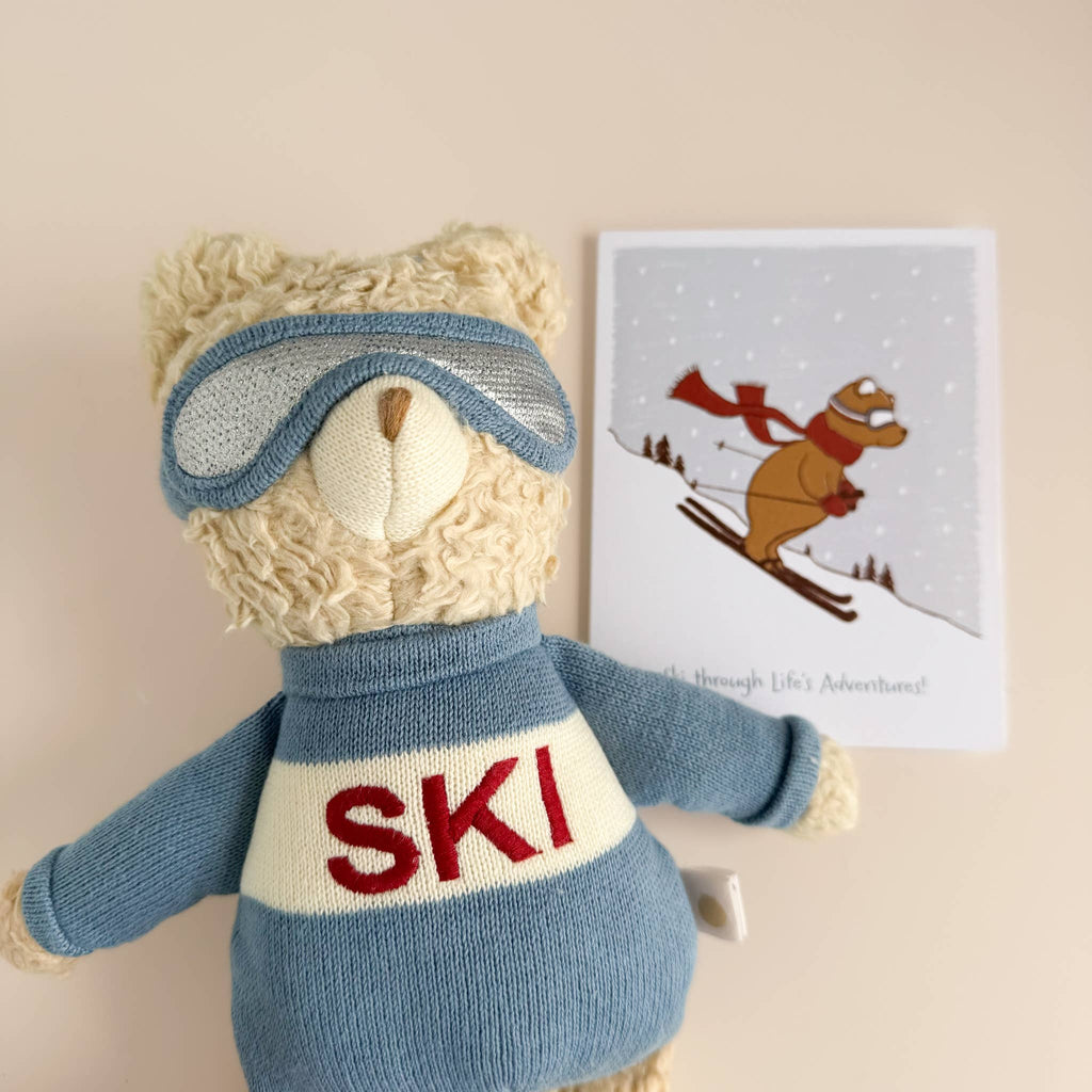 Blue Plush Bear Ski Stuffed Animal