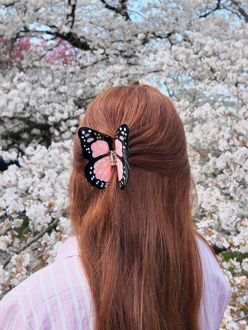 Monarch Butterfly Claw Hair Clip Baby Blue