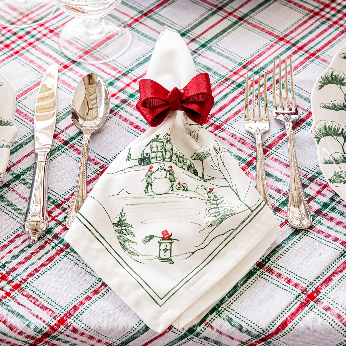 Country Estate Winter Frolic Napkin Evergreen