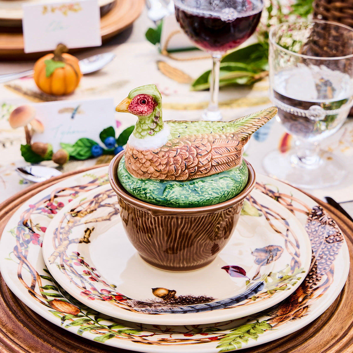 Forest Walk Pheasant Bowl with Lid