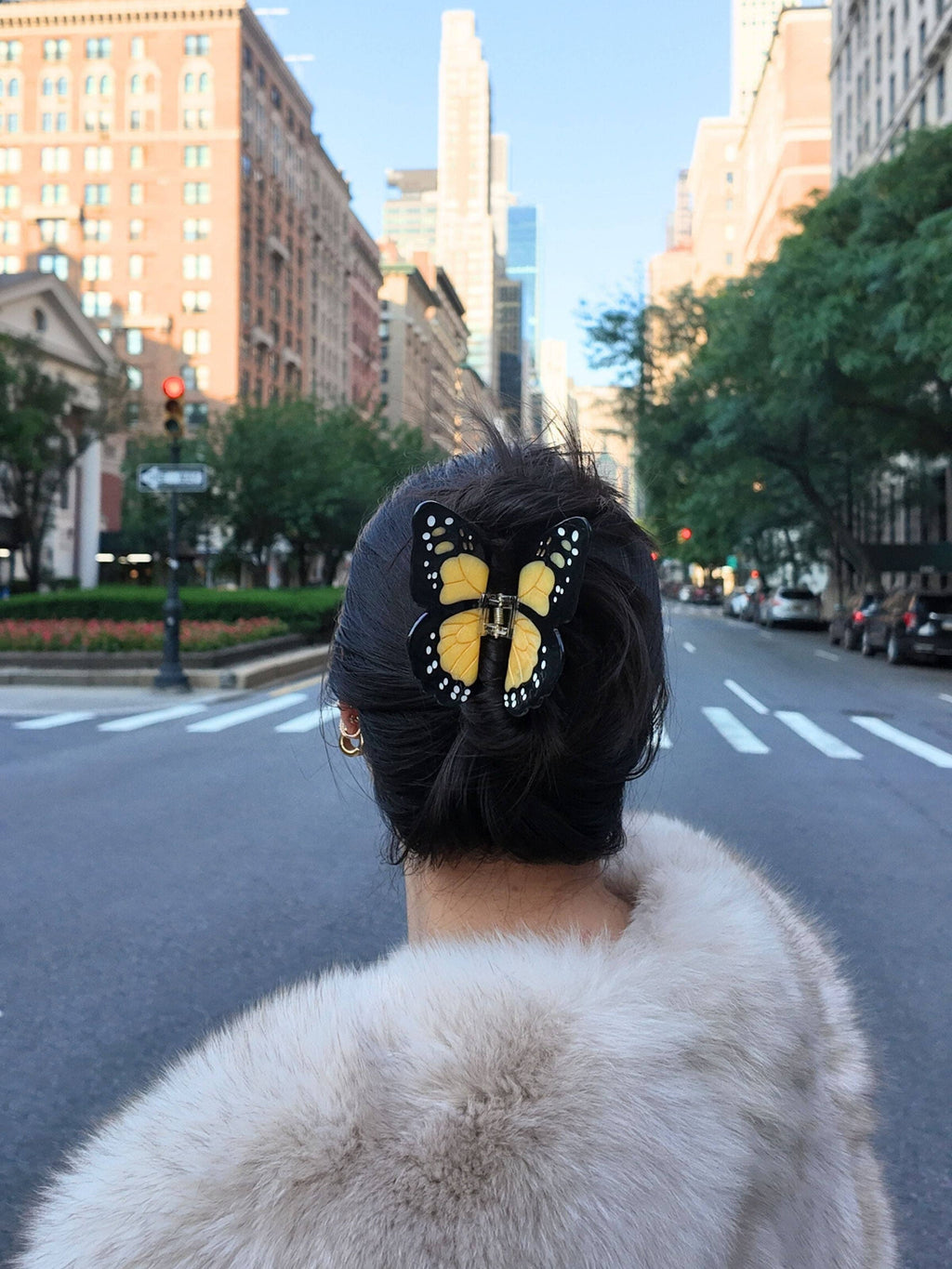 Monarch Butterfly Claw Hair Clip Baby Blue