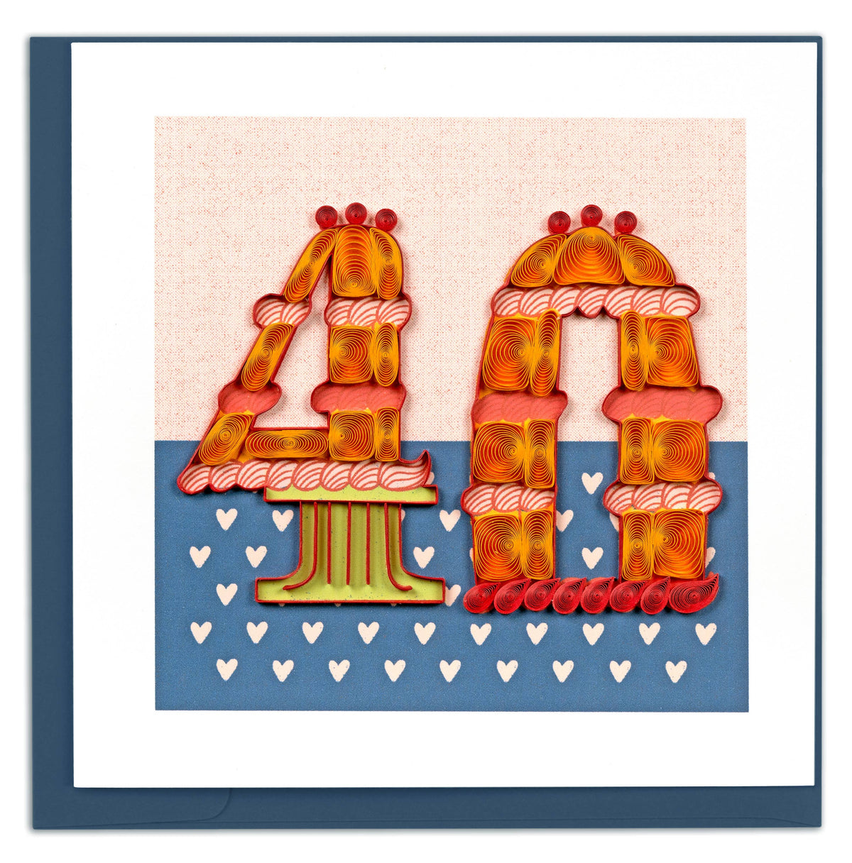 Quilled 40th Birthday Card