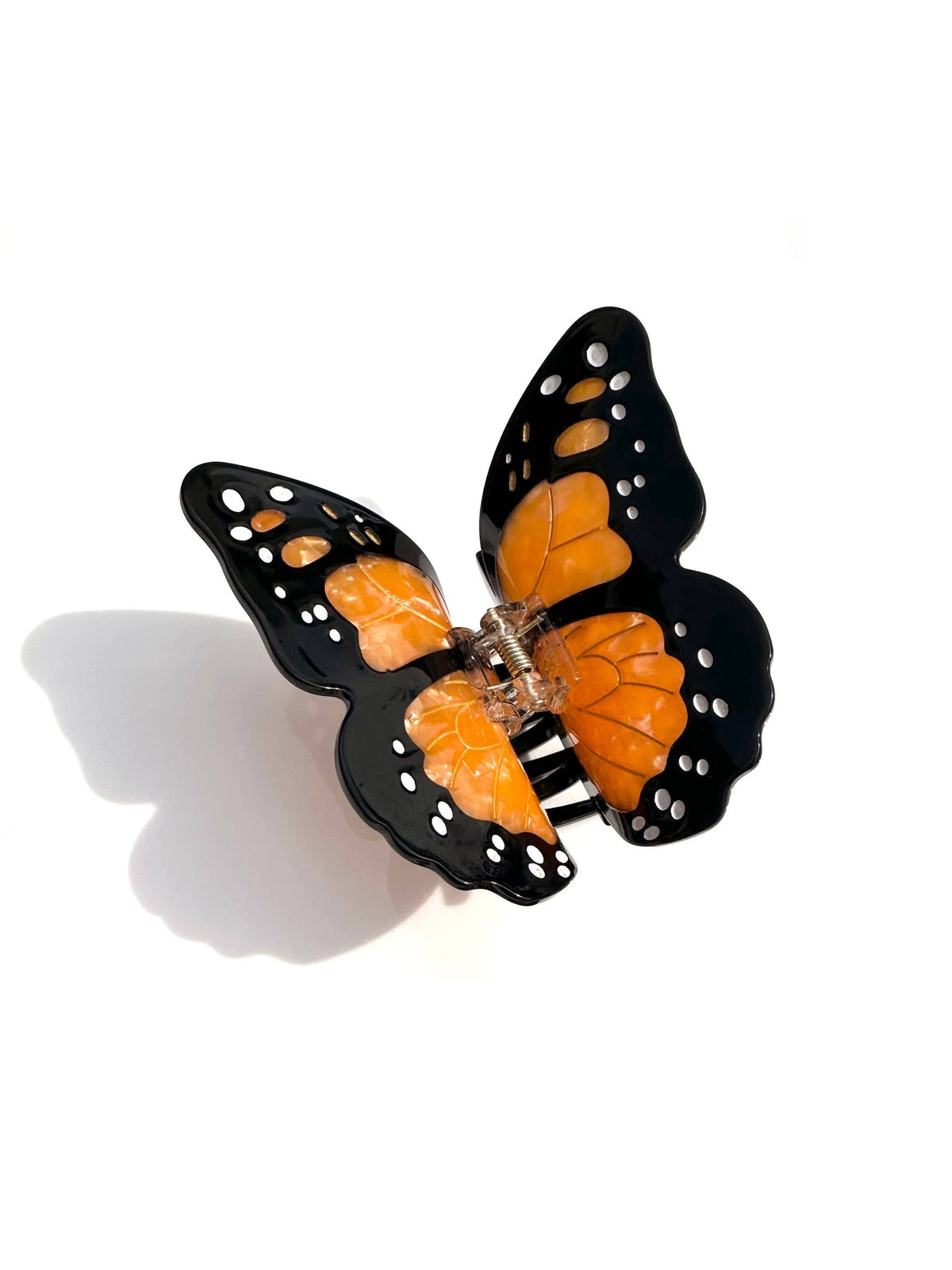 Monarch Butterfly Claw Hair Clip Double Pink