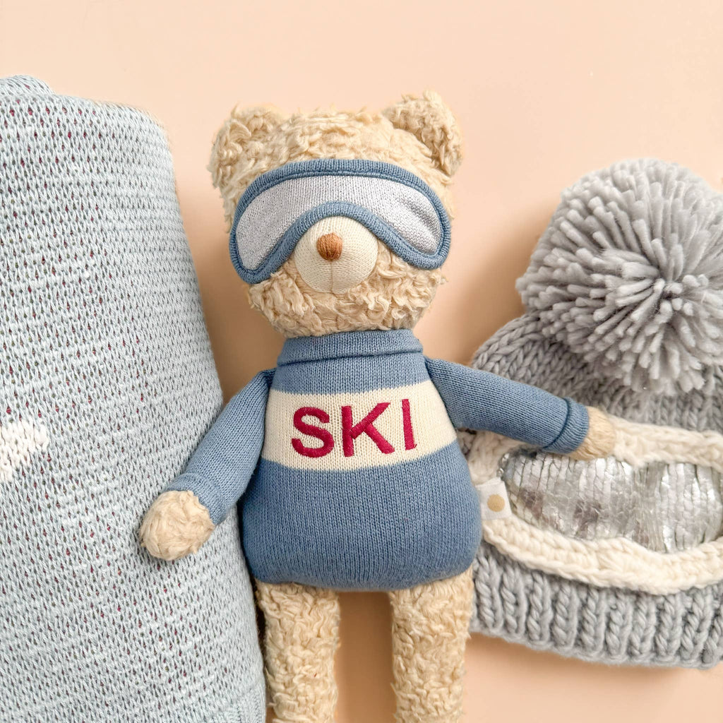Blue Plush Bear Ski Stuffed Animal