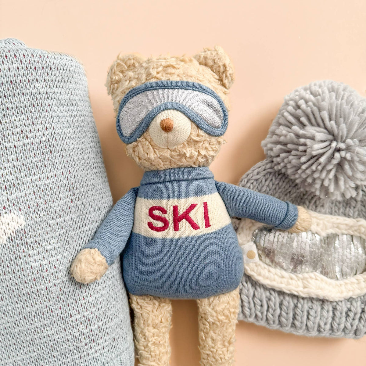 Blue Plush Bear Ski Stuffed Animal