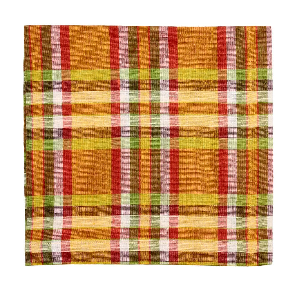 Napkin Madras Rust