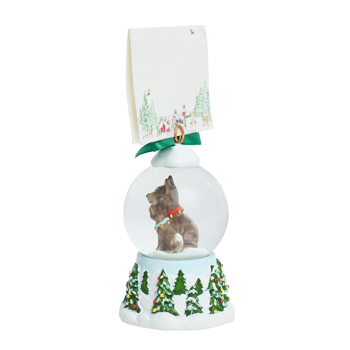 North Pole Husky Snow Globe Place Card Holder