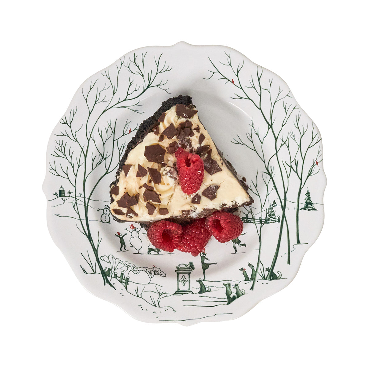 Country Estate Winter Frolic Dessert/Salad Plate Evergreen