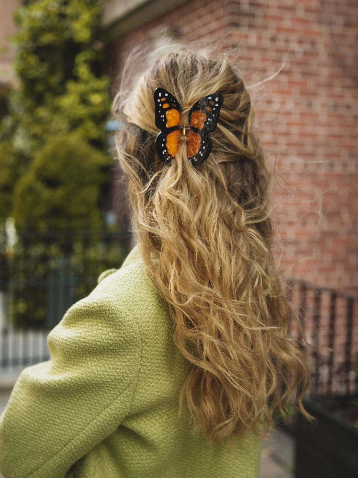 Monarch Butterfly Claw Hair Clip Baby Blue