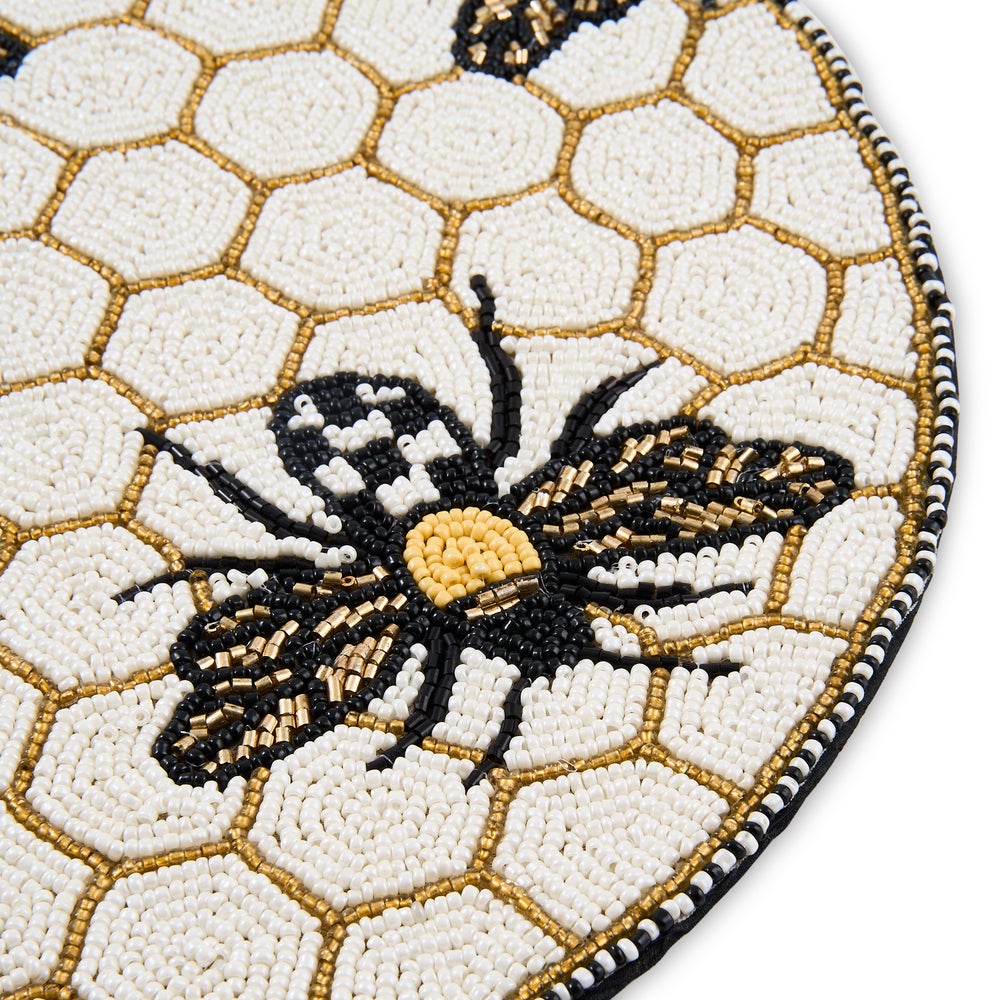 Gold Bee Beaded Placemat