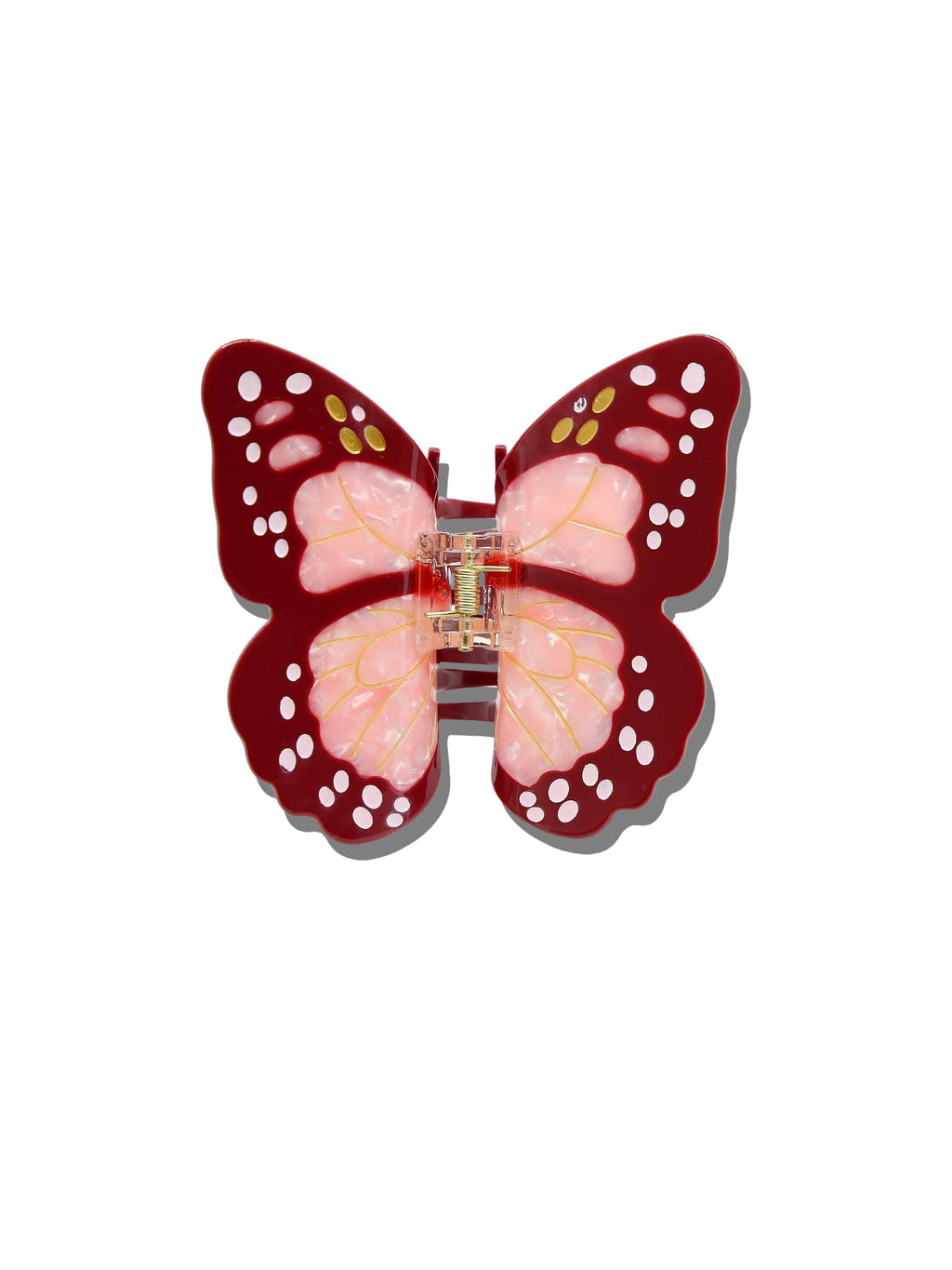 Monarch Butterfly Claw Hair Clip Double Pink