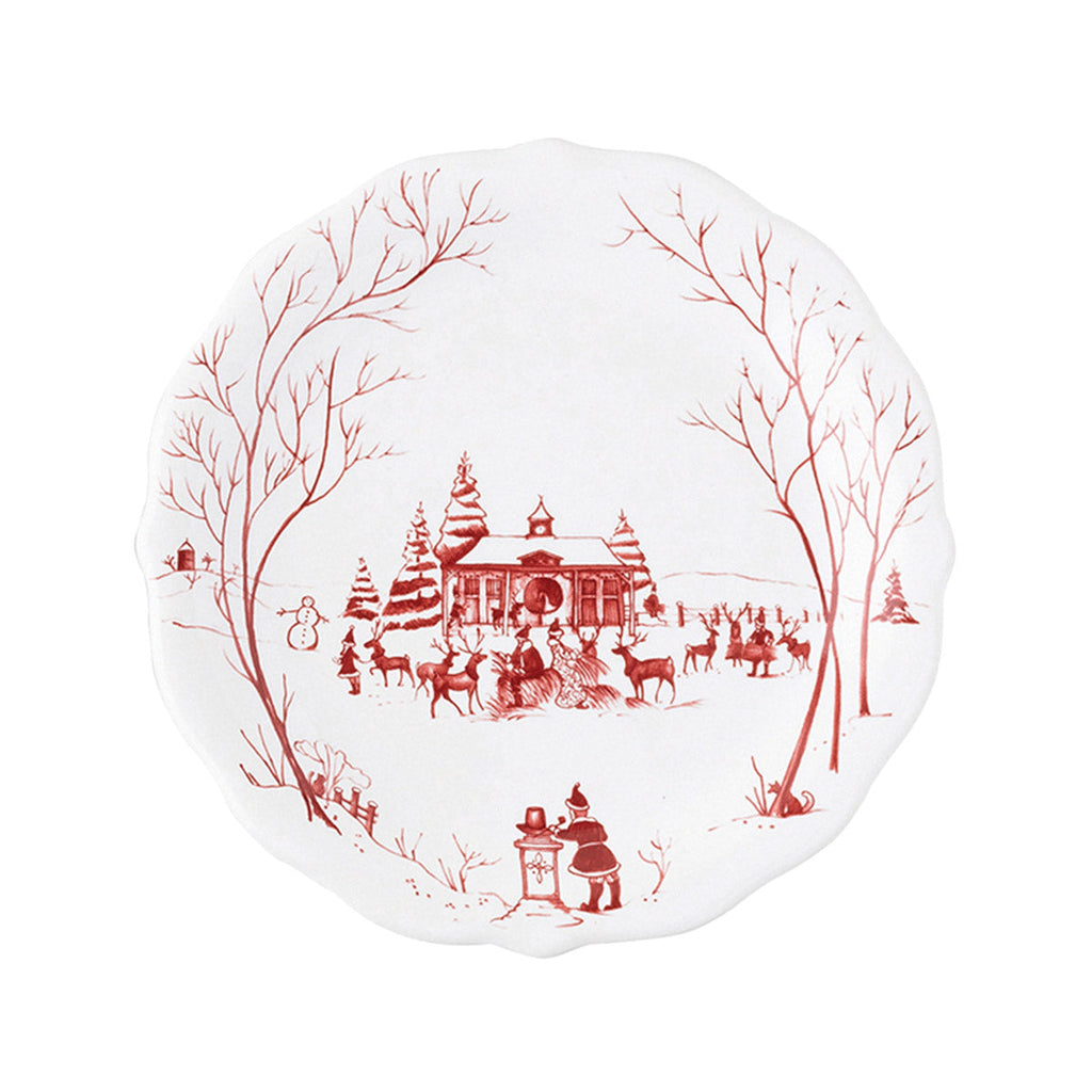 Country Estate Winter Frolic Party Plate Set/4