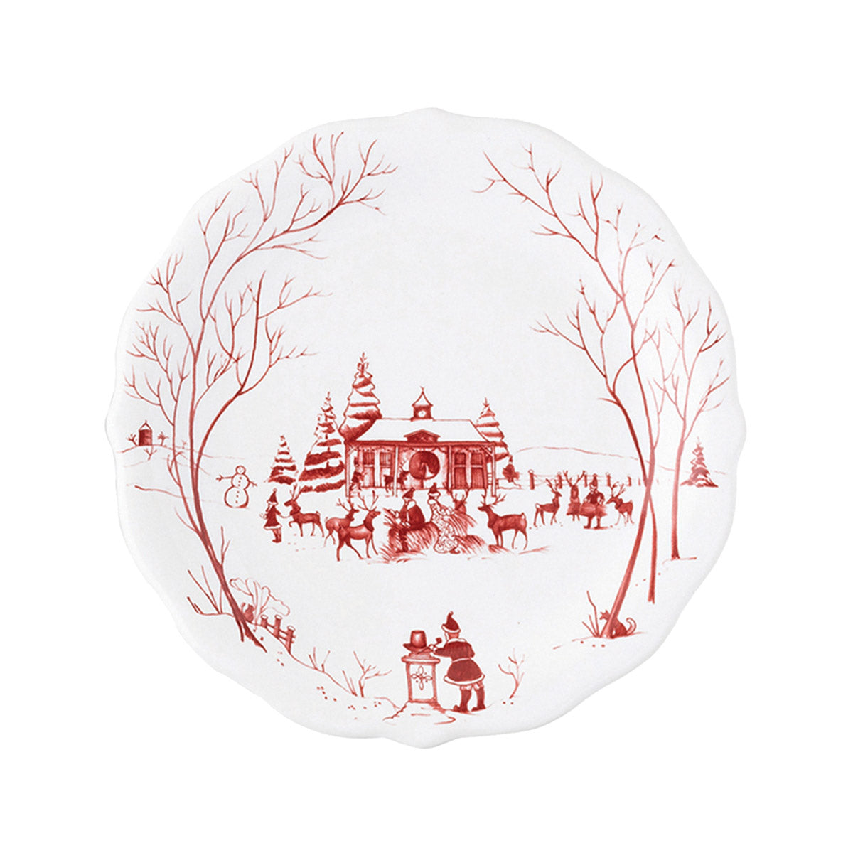Country Estate Winter Frolic Party Plate Set/4