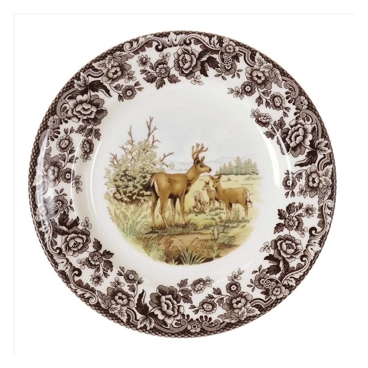 Woodland Salad Plate Mule Deer