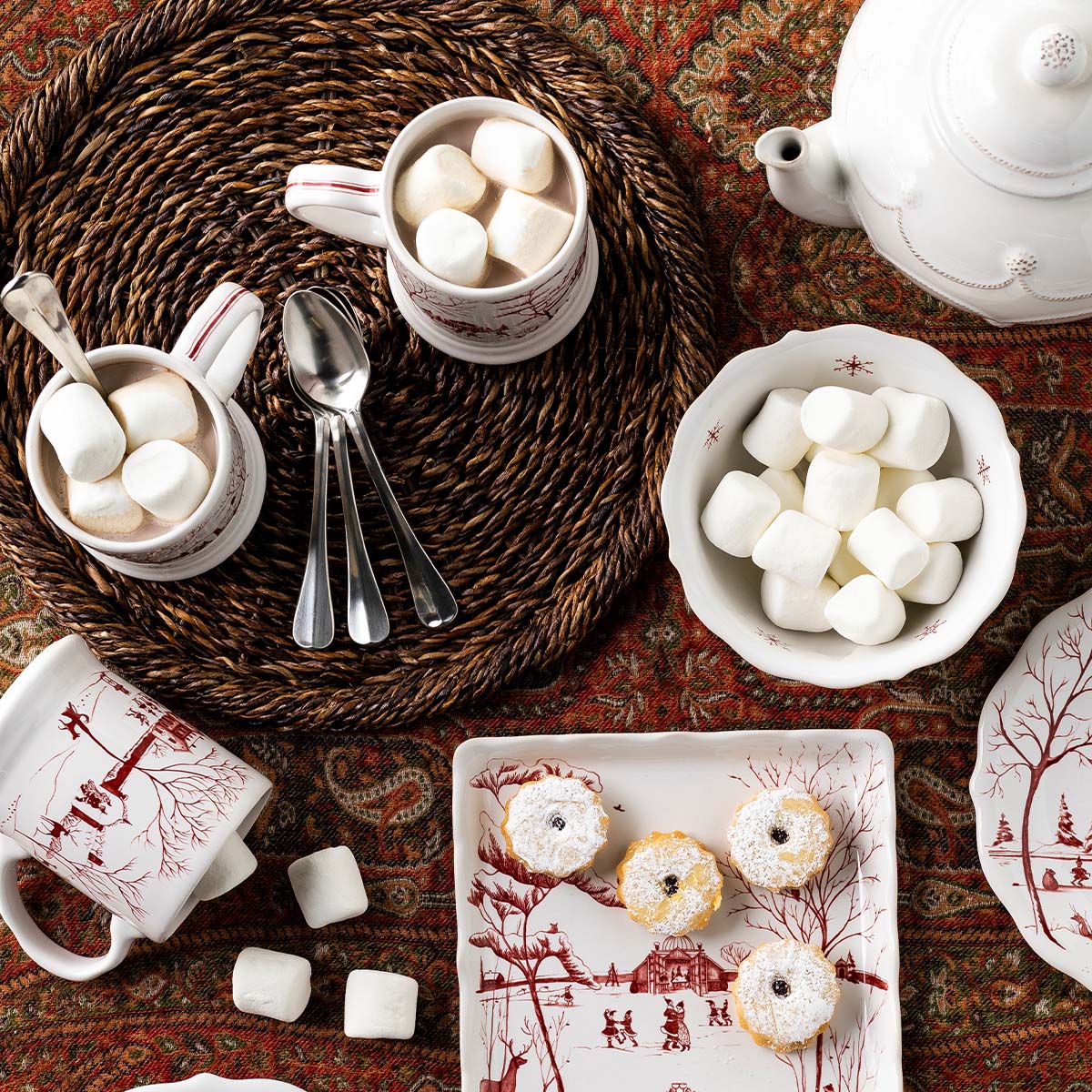 Country Estate Winter Frolic Cereal/Ice Cream Bowl Evergreen