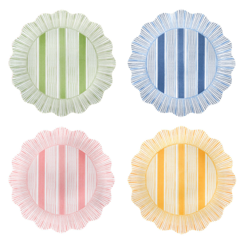 Cabana Stripe Melamine Dessert/Salad Set/4