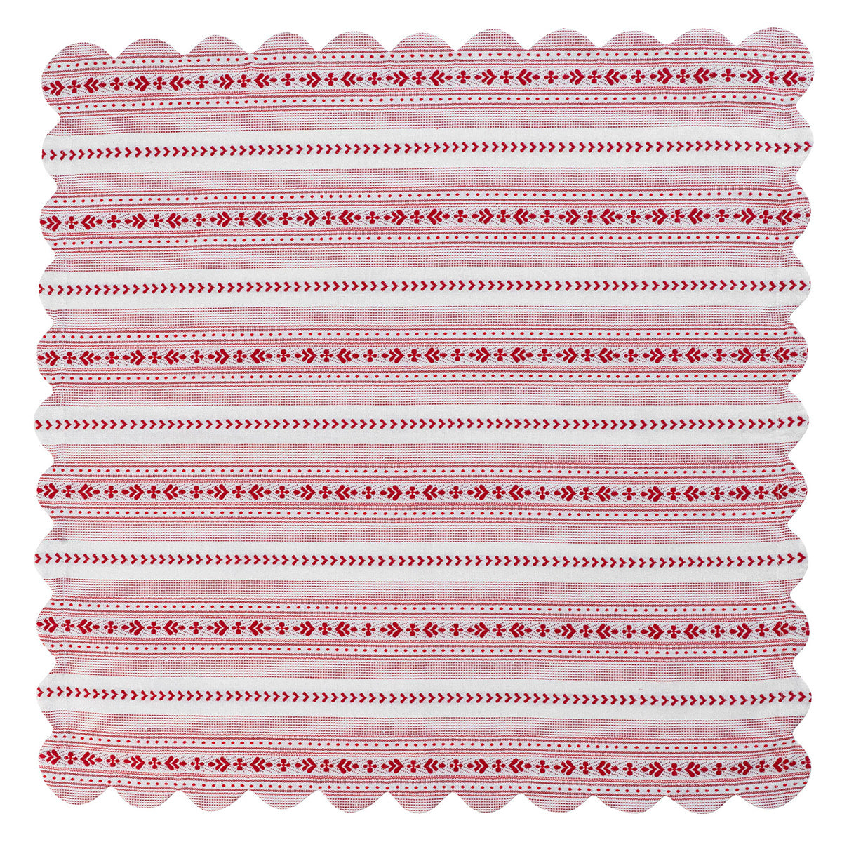 Villa Stripe 52" Square Tablecloth Red
