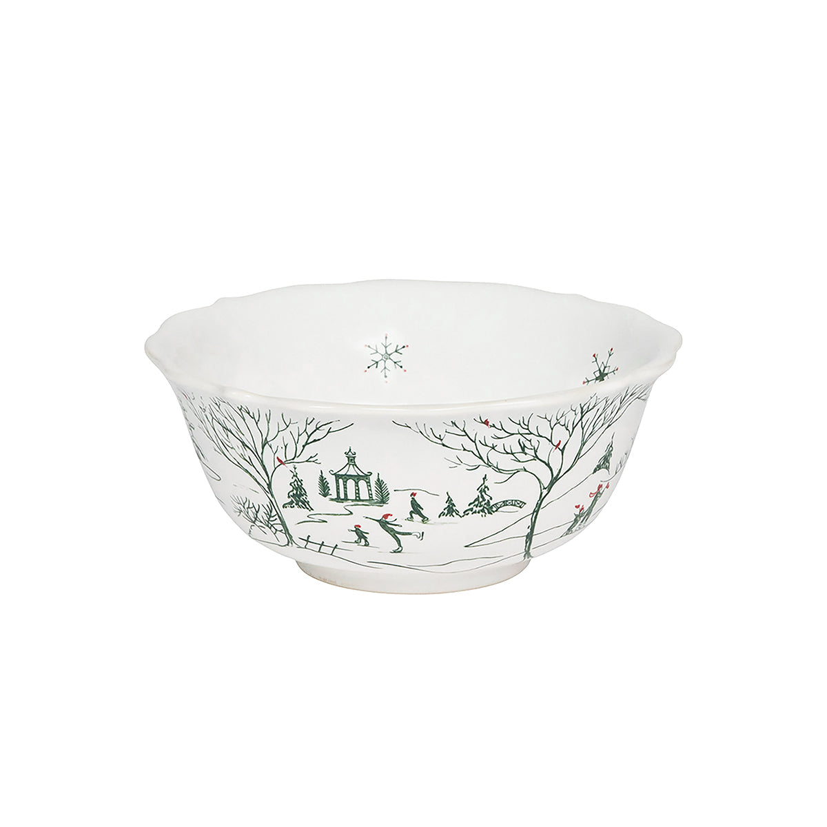 Country Estate Winter Frolic Cereal/Ice Cream Bowl Evergreen