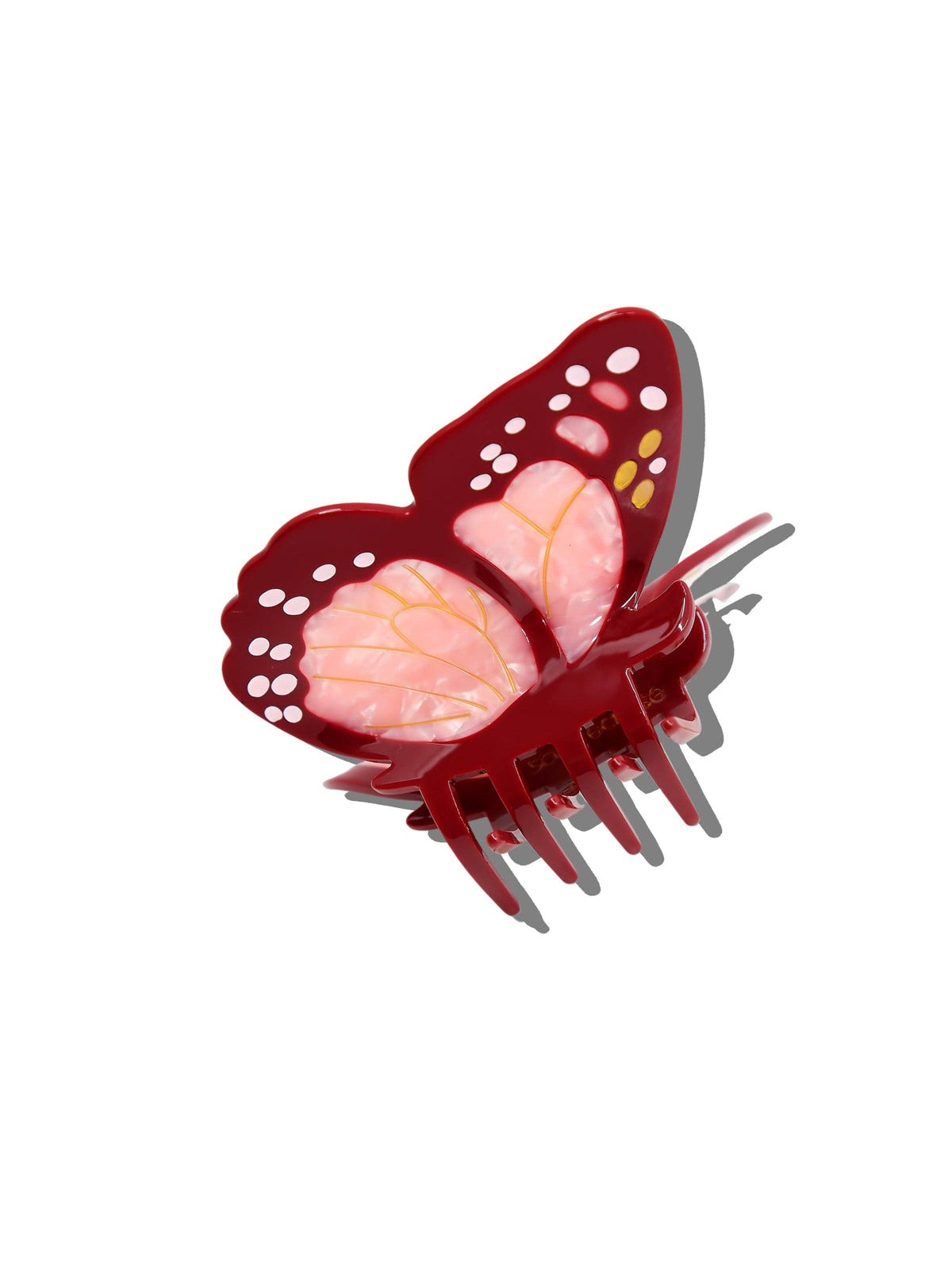 Monarch Butterfly Claw Hair Clip Double Pink