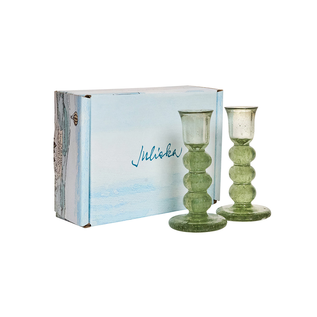 Provence 5" Candlesticks Basil Set of 2