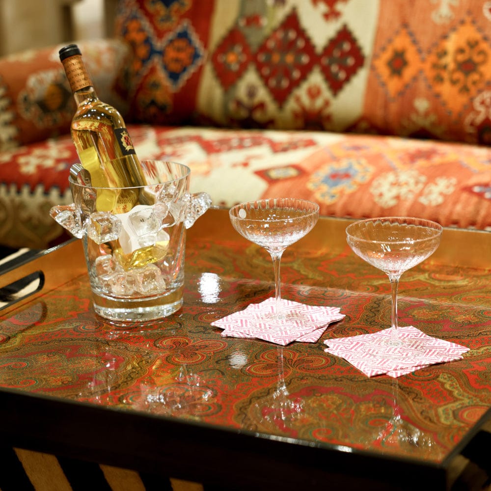 Jaipur Fuchsia Lacquer Oversize Square Tray
