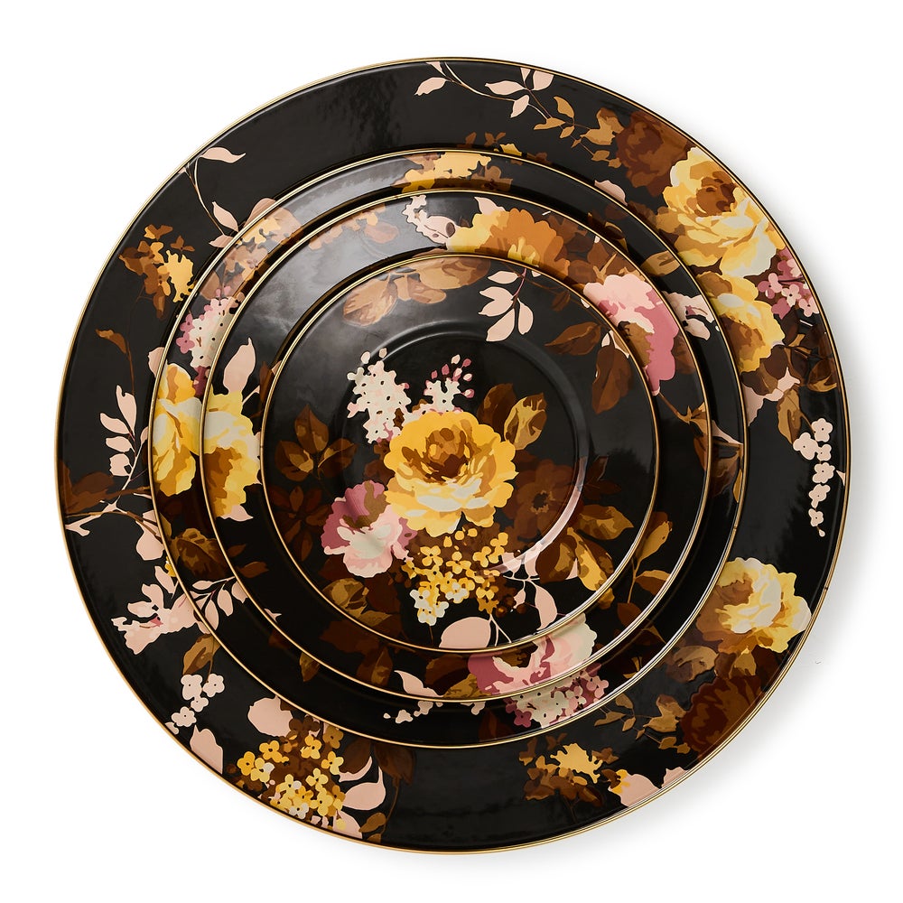Wild Rose Brown Serving Platter