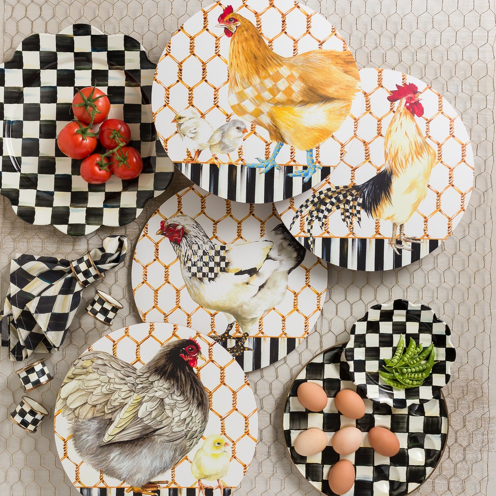 Courtly Check Napkin Rings, set of 4