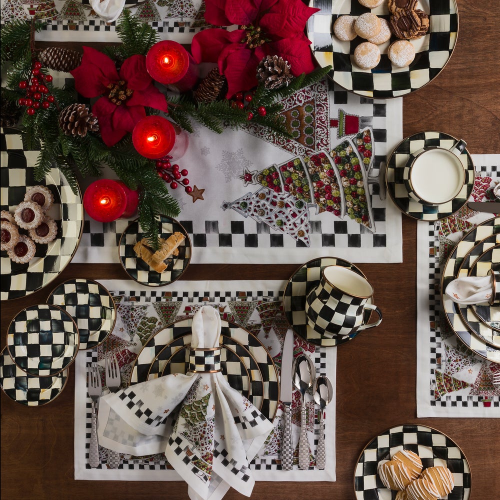 Courtly Check Napkin Rings, set of 4