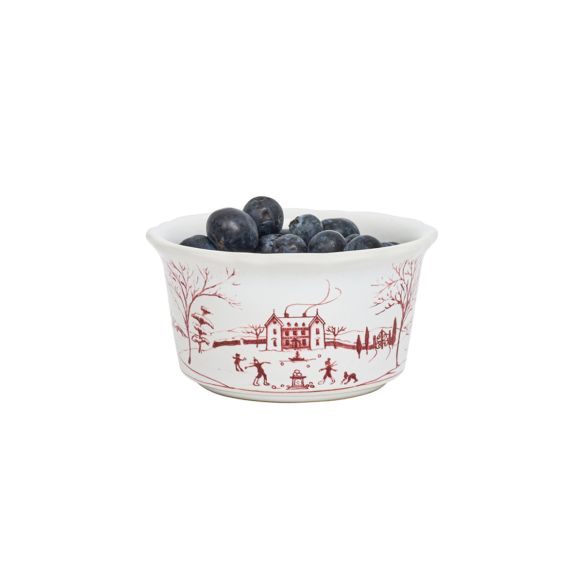 Country Estate Winter Frolic Ramekin Ruby