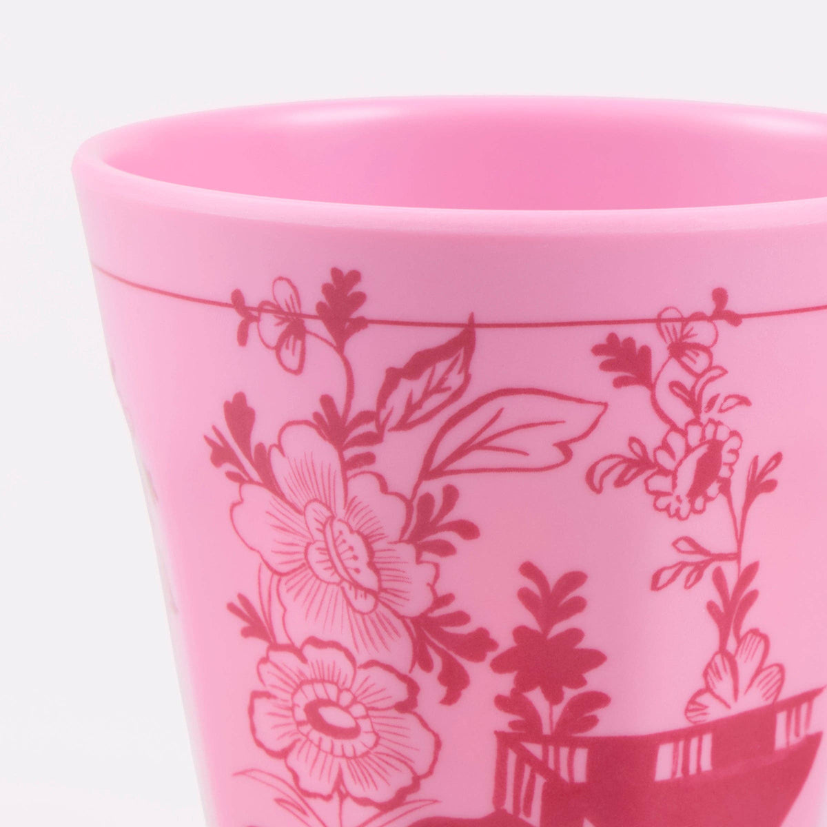 Pink Vintage Botanical Melamine Cups S/4