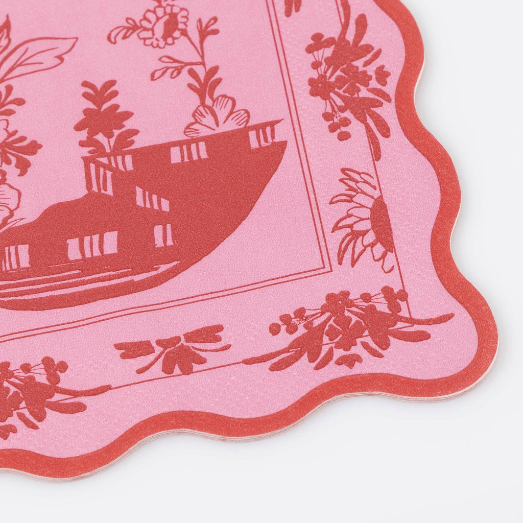 Pink Vintage Botanical Small Napkins