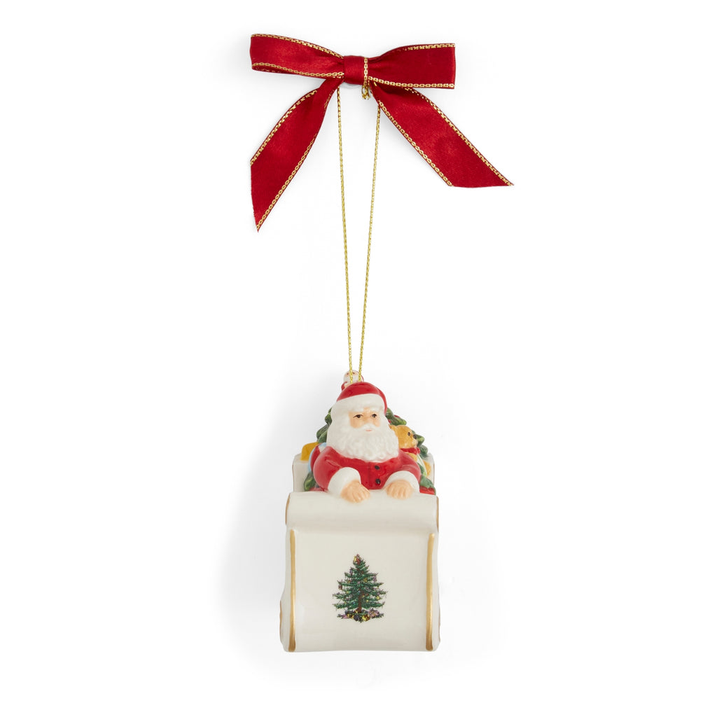 Christmas Tree Santa in Sleigh Ornament